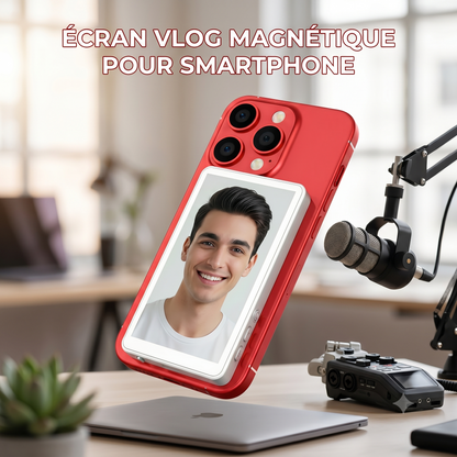 Écran Vlog Magnétique pour Smartphone – Visionnez votre Caméra Arrière en Live