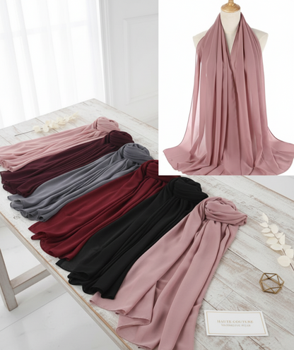 Hijab en mousseline de haute qualité