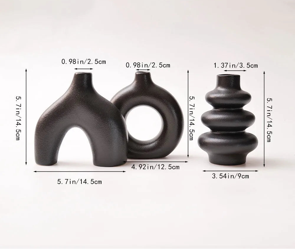 Trio de Vases en Céramique Capiron – Style Boho Chic & Nordic