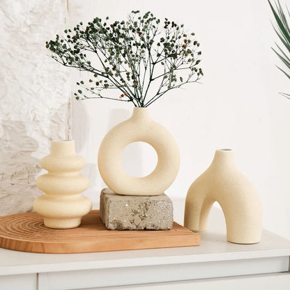 Trio de Vases en Céramique Capiron – Style Boho Chic & Nordic