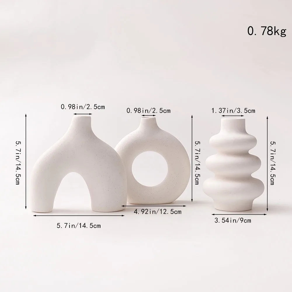 Trio de Vases en Céramique Capiron – Style Boho Chic & Nordic
