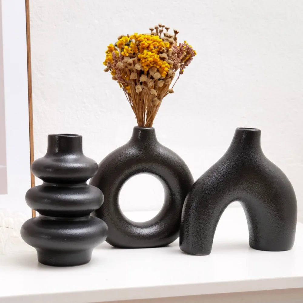 Trio de Vases en Céramique Capiron – Style Boho Chic & Nordic