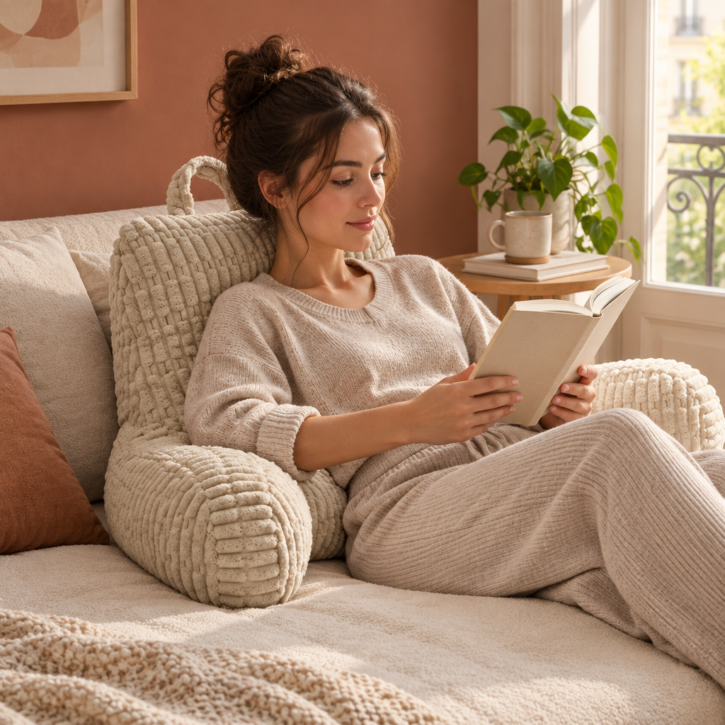 Coussin de lecture Cocoon, votre pause tout en douceur