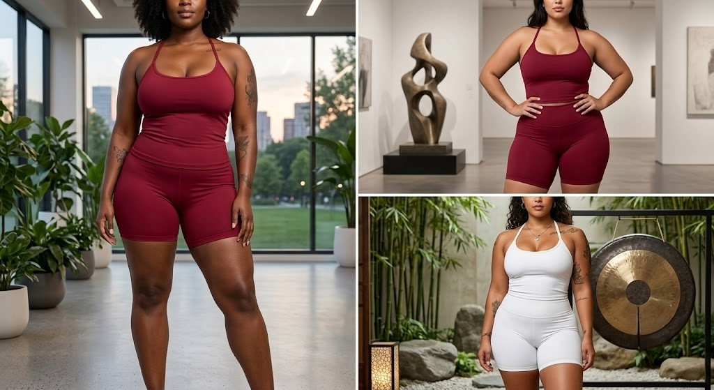 2 Piece Seamless Sports Set - Sculpting Shorts & Backless Tank Top