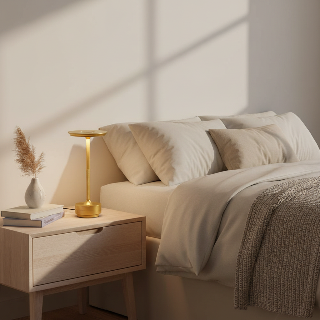 Lampe de table LED Style A dorée sans fil – ambiance lumineuse