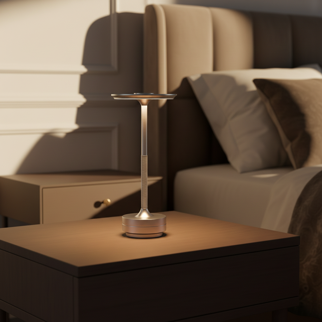 Lampe de table LED Style A argentée sans fil – ambiance lumineuse